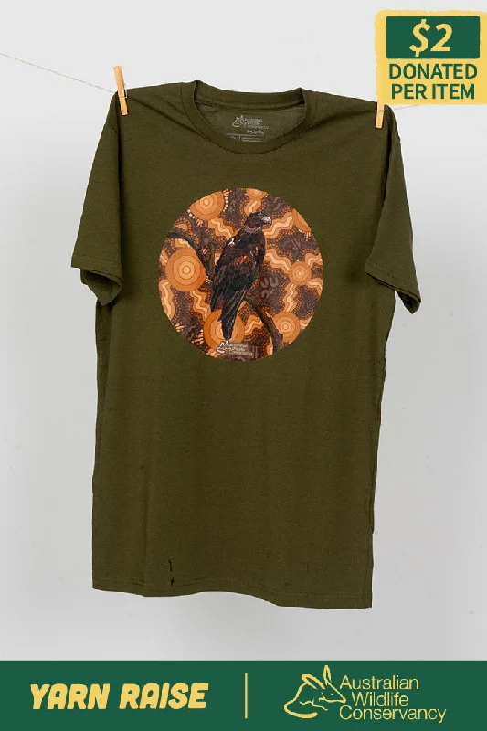 Men's slim - fit graphic t - shirts with vintage rock band printsEagle (Gurranyin) 'Australian Wildlife Conservancy' Army Cotton Crew Neck Unisex T-Shirt Men's slim - fit graphic t - shirts with vintage rock band printsEagle (Gurranyin) 'Australian Wildlife Conservancy' Army Cotton Crew Neck Unisex T-Shirt
