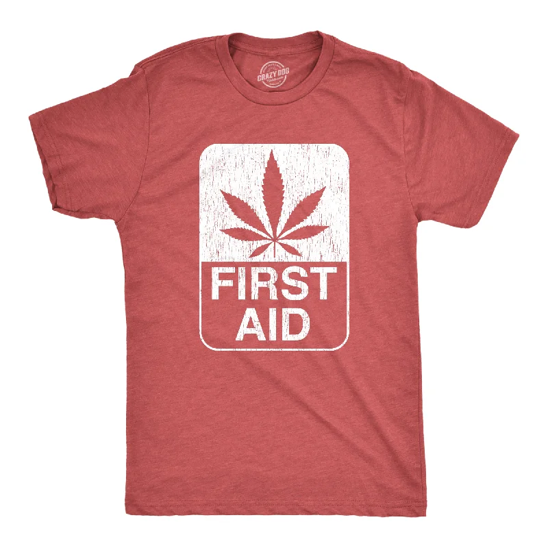 Men's short - sleeve linen t - shirts for summer beach outingsFirst Aid Men's T Shirt Men's short - sleeve linen t - shirts for summer beach outingsFirst Aid Men's T Shirt
