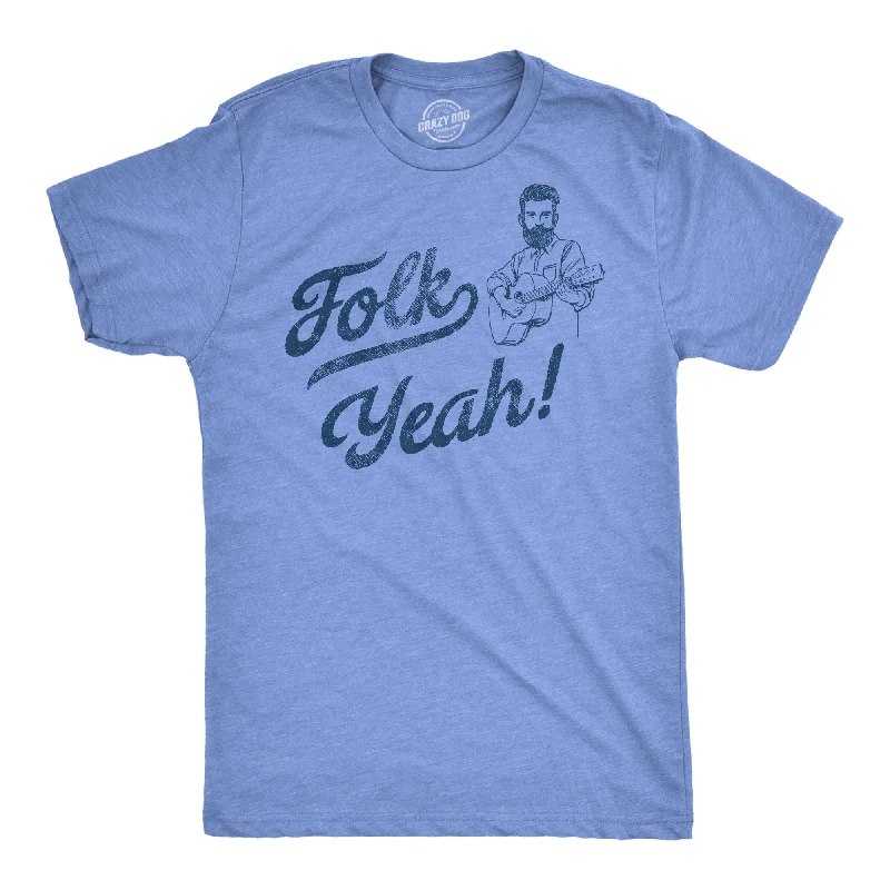 Men's slim - fit graphic t - shirts with vintage rock band printsFolk Yeah Men's T Shirt Men's slim - fit graphic t - shirts with vintage rock band printsFolk Yeah Men's T Shirt