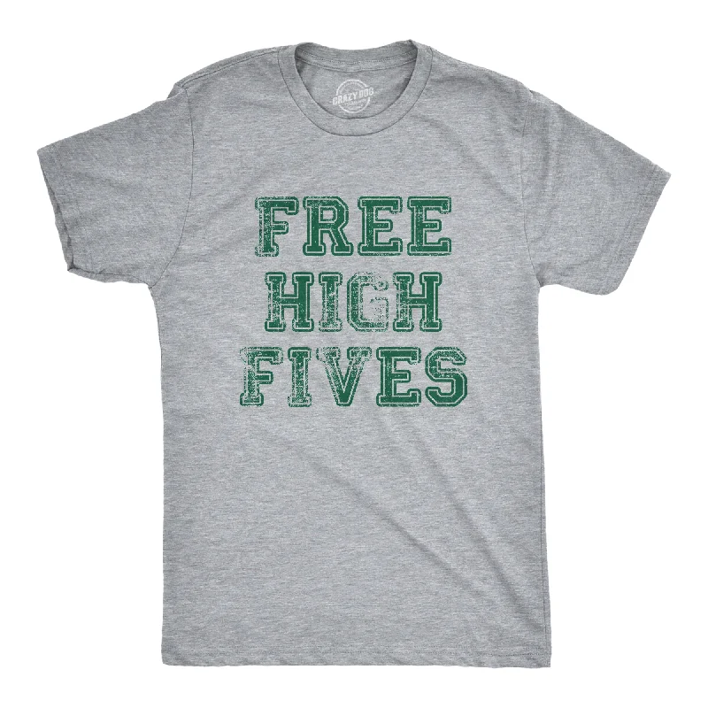 Men's slim - fit graphic t - shirts with vintage rock band printsFree High Fives Men's T Shirt Men's slim - fit graphic t - shirts with vintage rock band printsFree High Fives Men's T Shirt