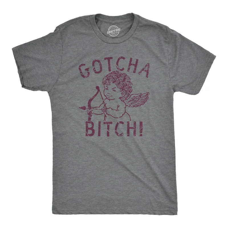 Men's slim - fit graphic t - shirts with vintage rock band printsGotcha Bitch Men's T Shirt Men's slim - fit graphic t - shirts with vintage rock band printsGotcha Bitch Men's T Shirt