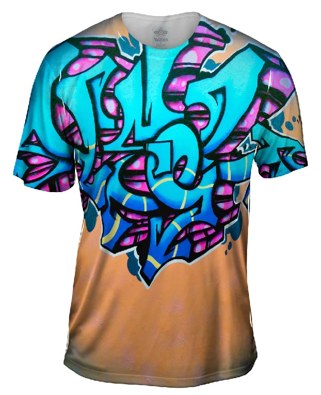 Men's lightweight performance t - shirts for running marathonsGraffiti Blue Diamond