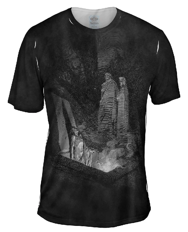 Men's button - front t - shirts with a unique artistic printGustave Dore - "The Inferno Canto 10" (1857) Men's button - front t - shirts with a unique artistic printGustave Dore - "The Inferno Canto 10" (1857)