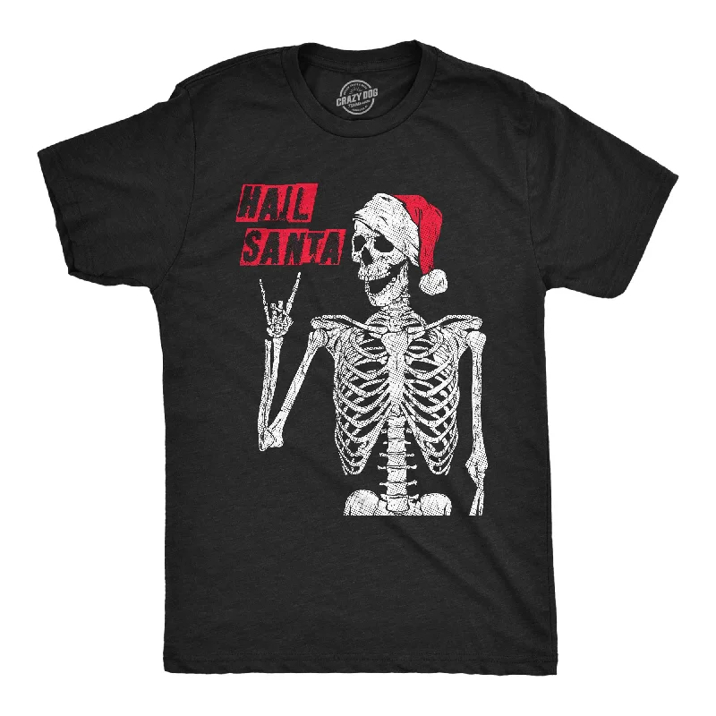 Men's mock - neck t - shirts with a modern and sleek styleHail Santa Men's T Shirt