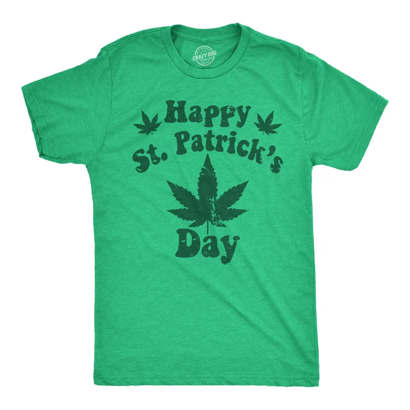 Men's plus - size pocket t - shirts with a classic lookHappy Saint Patricks Day Weed Men's T Shirt Men's plus - size pocket t - shirts with a classic lookHappy Saint Patricks Day Weed Men's T Shirt