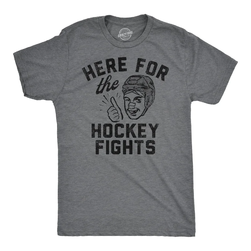 Men's thermal t - shirts with a high - neck design for cold weatherHere For The Hockey Fights Men's T Shirt Men's thermal t - shirts with a high - neck design for cold weatherHere For The Hockey Fights Men's T Shirt