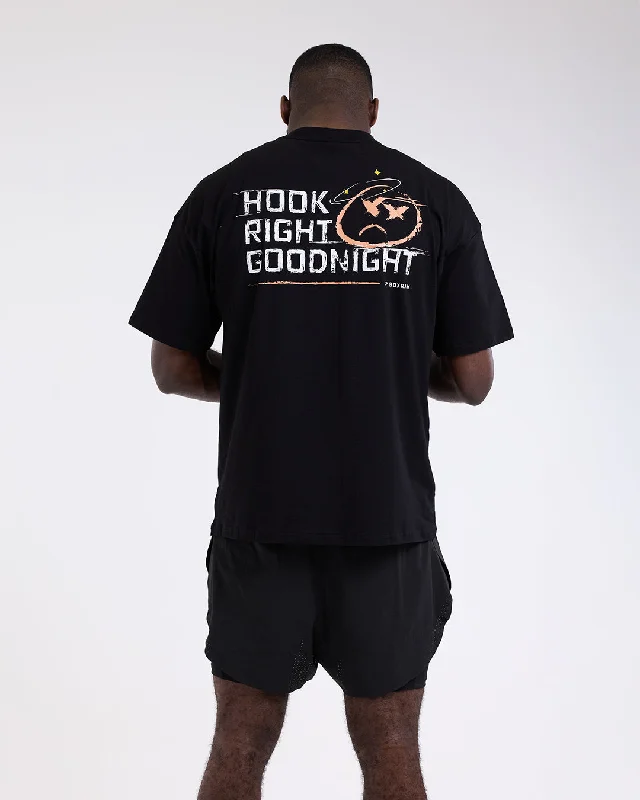Men's smart - casual checkered t - shirts for semi - formal occasionsHook Right Goodnight Oversized T-Shirt - Black Men's smart - casual checkered t - shirts for semi - formal occasionsHook Right Goodnight Oversized T-Shirt - Black