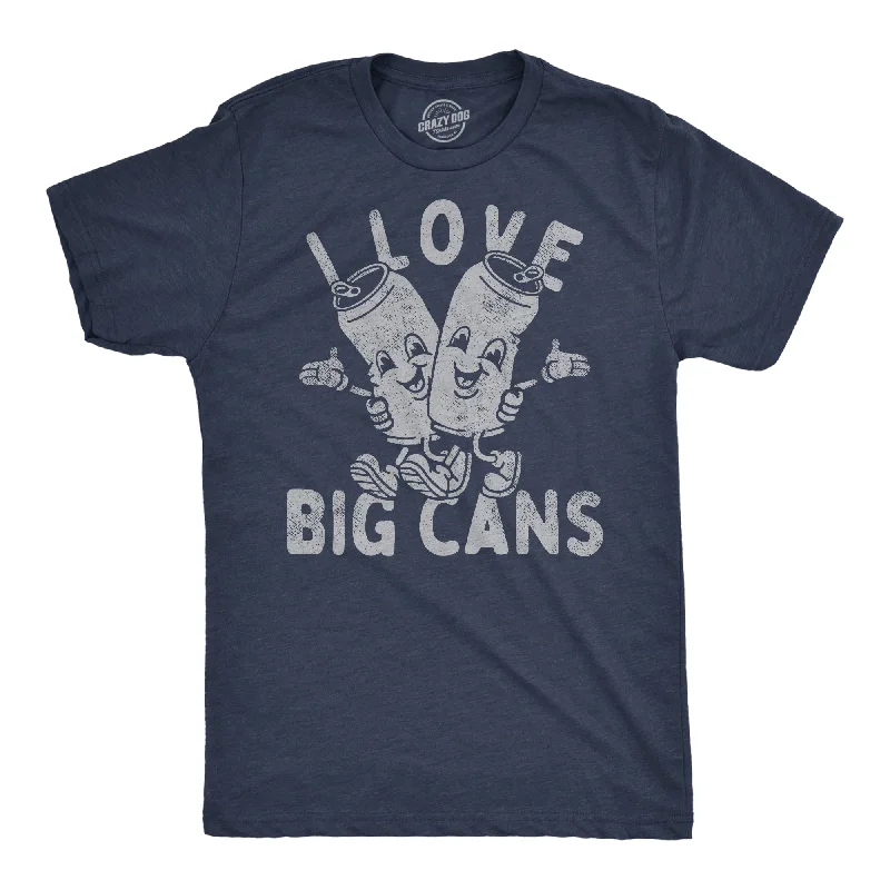 Men's polo t - shirts with a contrast collar for a preppy lookI Love Big Cans Men's T Shirt Men's polo t - shirts with a contrast collar for a preppy lookI Love Big Cans Men's T Shirt