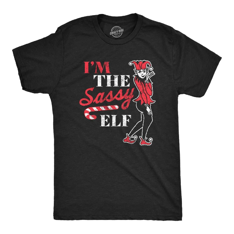 Men's polo t - shirts with a contrast collar for a preppy lookIm The Sassy Elf Men's T Shirt