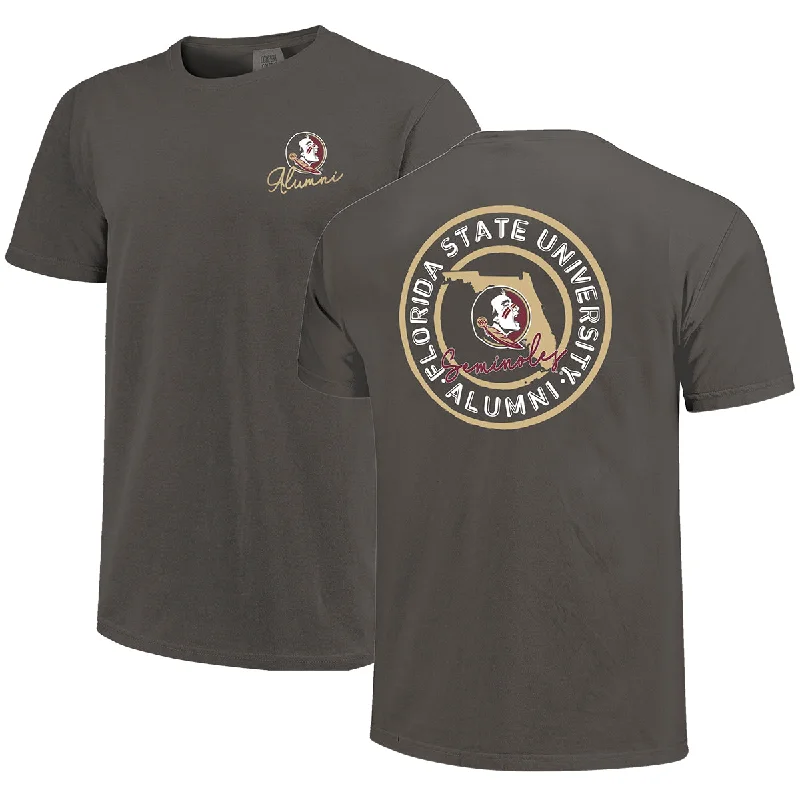 Men's thermal t - shirts with a high - neck design for cold weatherImage One Comfort Colors Seminole Logo Alumni Design Short Sleeve T-shirt - Pepper Men's thermal t - shirts with a high - neck design for cold weatherImage One Comfort Colors Seminole Logo Alumni Design Short Sleeve T-shirt - Pepper