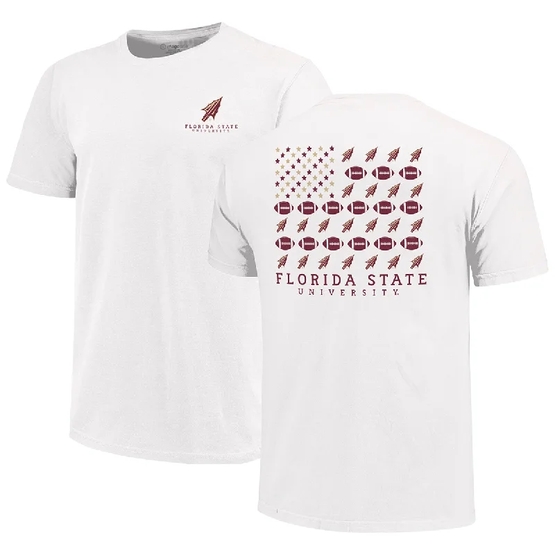 Men's antimicrobial t - shirts for odor - free freshness during travelImage One Men's Florida State University Arrowhead Flag Design Short Sleeve T-shirt - White Men's antimicrobial t - shirts for odor - free freshness during travelImage One Men's Florida State University Arrowhead Flag Design Short Sleeve T-shirt - White