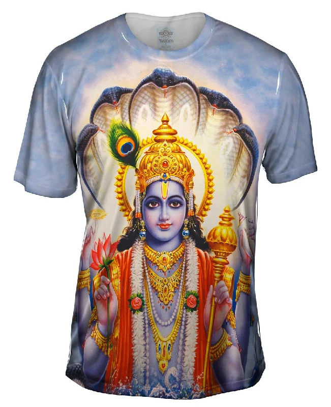 Men's distressed denim - look t - shirts with a rugged appealIndia - "Lord Balarama" Men's distressed denim - look t - shirts with a rugged appealIndia - "Lord Balarama"