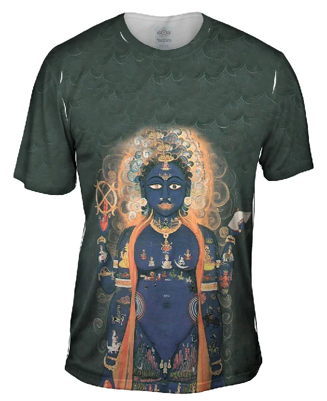 Men's plus - size pocket t - shirts with a classic lookIndia - "Vishnu As Macrocosm" Men's plus - size pocket t - shirts with a classic lookIndia - "Vishnu As Macrocosm"