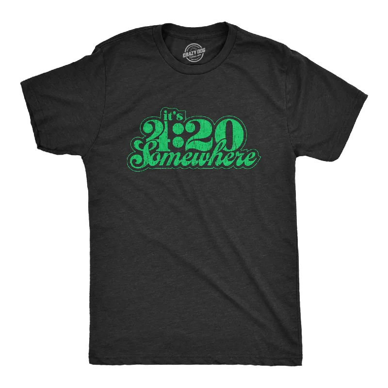 Men's printed Hawaiian t - shirts for tropical vacationsIt's 4:20 Somewhere Men's T Shirt Men's printed Hawaiian t - shirts for tropical vacationsIt's 4:20 Somewhere Men's T Shirt
