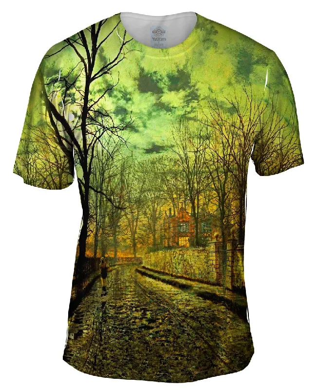 Men's polo t - shirts with a contrast collar for a preppy lookJohn Atkinson Grimshaw - "November" (1879) Men's polo t - shirts with a contrast collar for a preppy lookJohn Atkinson Grimshaw - "November" (1879)