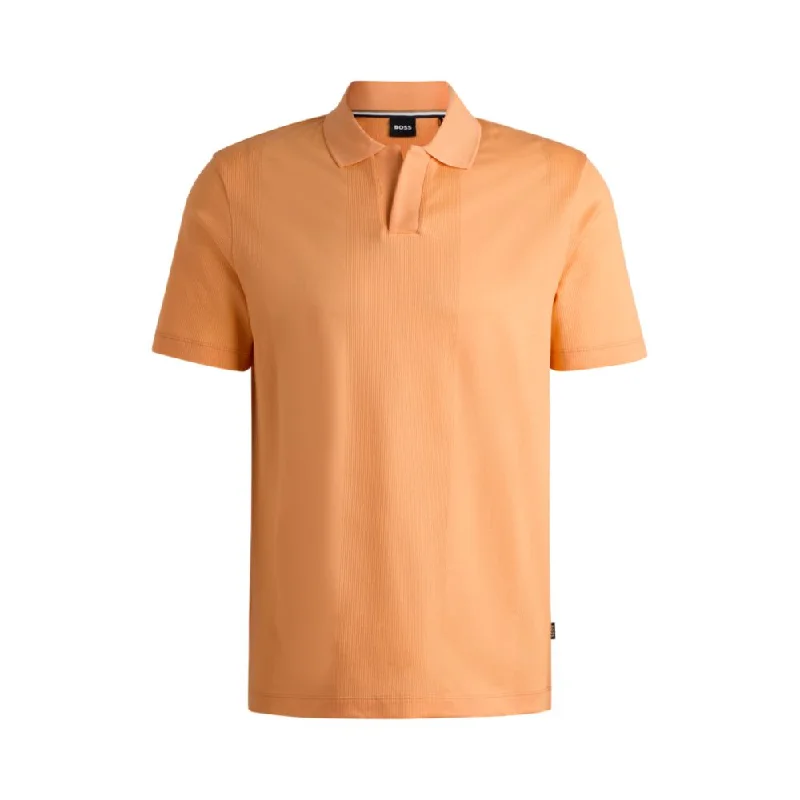 Men's organic cotton crew - neck t - shirts for everyday comfortJohnny-collar polo shirt in mixed-structure cotton Men's organic cotton crew - neck t - shirts for everyday comfortJohnny-collar polo shirt in mixed-structure cotton