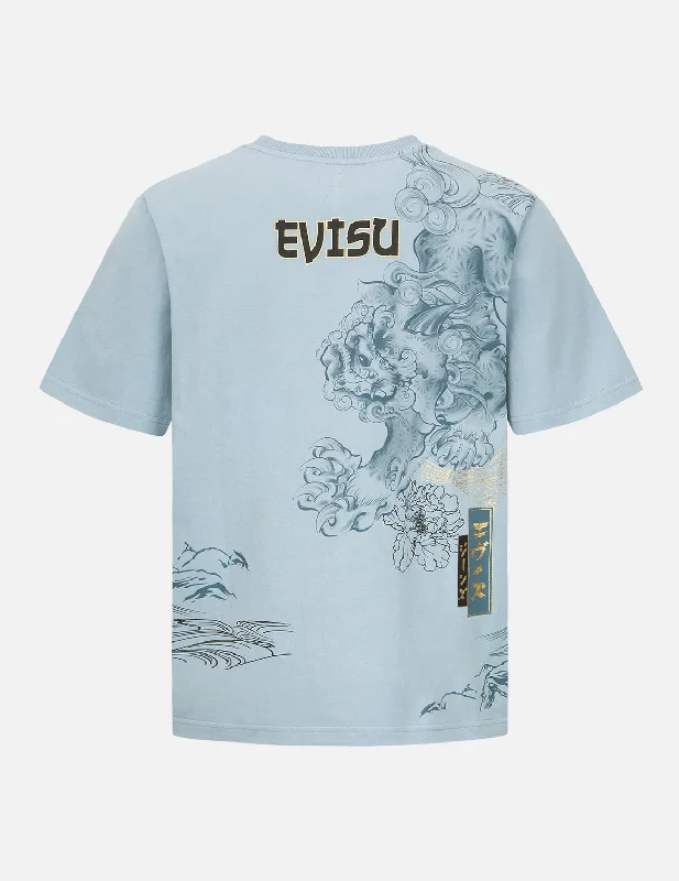 Men's moisture - wicking athletic t - shirts for intense workoutsKomainu and Landscape Print T-Shirt Men's moisture - wicking athletic t - shirts for intense workoutsKomainu and Landscape Print T-Shirt