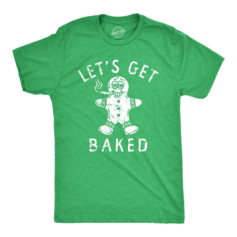 Men's polo t - shirts with a contrast collar for a preppy lookLets Get Baked Men's T Shirt Men's polo t - shirts with a contrast collar for a preppy lookLets Get Baked Men's T Shirt