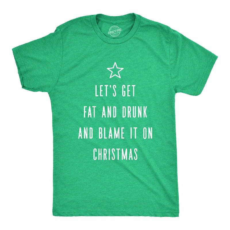 Men's polo t - shirts with a contrast collar for a preppy lookLet's Get Fat And Drunk And Blame It On Christmas Men's T Shirt Men's polo t - shirts with a contrast collar for a preppy lookLet's Get Fat And Drunk And Blame It On Christmas Men's T Shirt