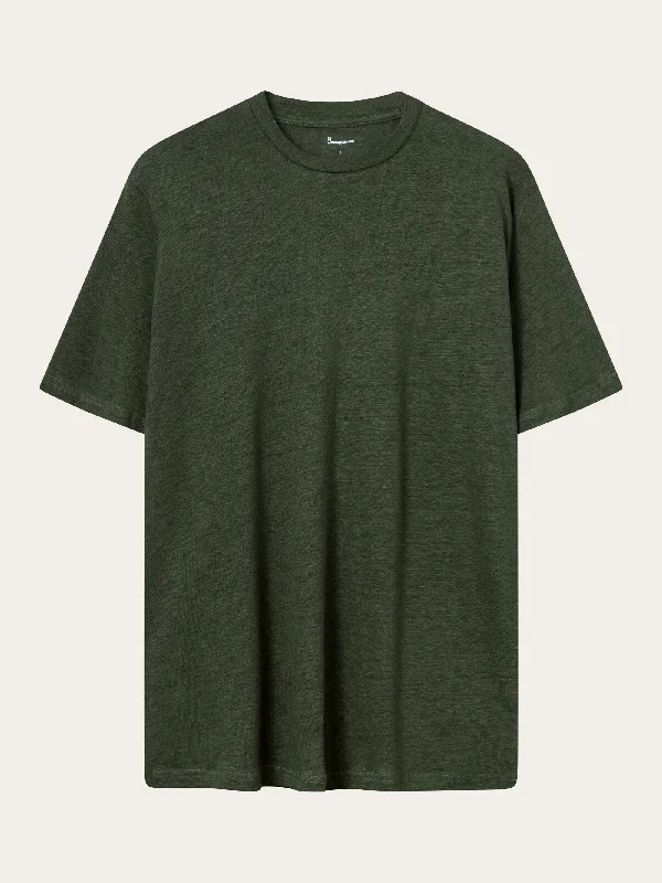 Men's ribbed t - shirts with a textured finish for added styleLinen t-shirt - Forrest Night Men's ribbed t - shirts with a textured finish for added styleLinen t-shirt - Forrest Night