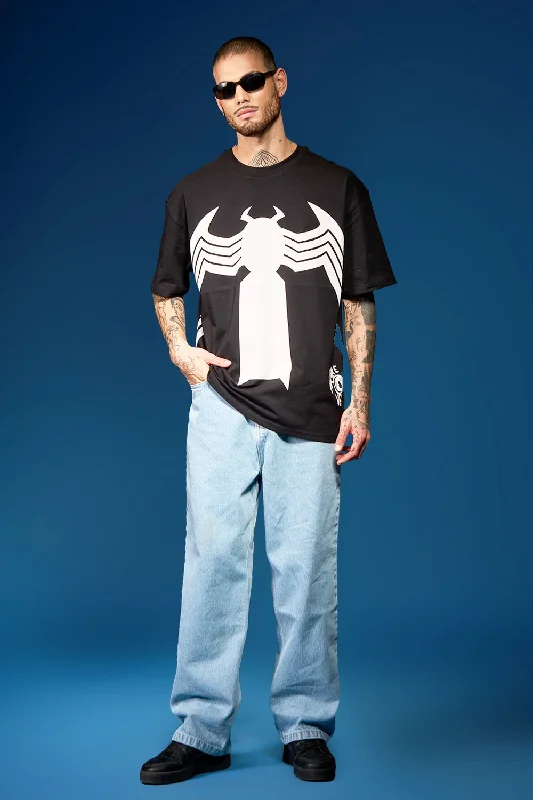 Men's button - front t - shirts with a unique artistic printMarvel Venom Oversized T-shirt Men's button - front t - shirts with a unique artistic printMarvel Venom Oversized T-shirt
