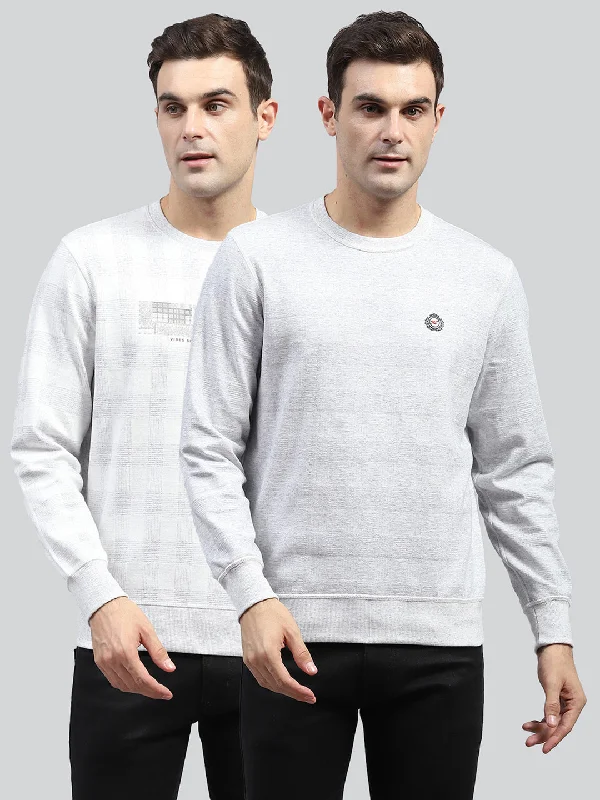 Men's distressed denim - look t - shirts with a rugged appealMen Off White Printed Round Neck Full Sleeve Winter T-Shirt Men's distressed denim - look t - shirts with a rugged appealMen Off White Printed Round Neck Full Sleeve Winter T-Shirt