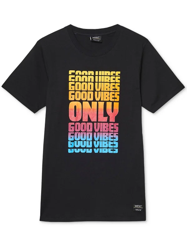 Men's ribbed t - shirts with a textured finish for added styleMens Cotton Crewneck Graphic T-Shirt Men's ribbed t - shirts with a textured finish for added styleMens Cotton Crewneck Graphic T-Shirt