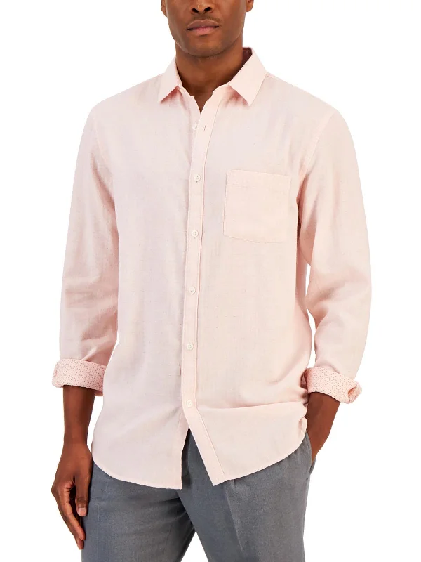 Men's button - front t - shirts with a unique artistic printMens Cotton Pattern Button-Down Shirt Men's button - front t - shirts with a unique artistic printMens Cotton Pattern Button-Down Shirt