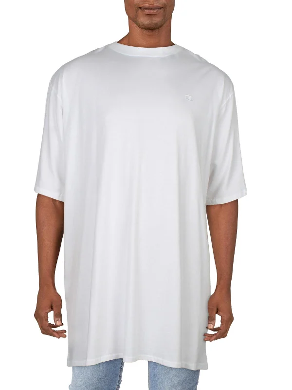 Men's button - front t - shirts with a unique artistic printMens Crewneck Logo T-Shirt Men's button - front t - shirts with a unique artistic printMens Crewneck Logo T-Shirt