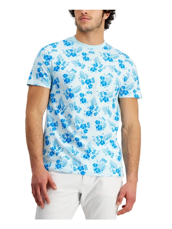 Men's printed Hawaiian t - shirts for tropical vacationsMens Crewneck Patterned T-Shirt Men's printed Hawaiian t - shirts for tropical vacationsMens Crewneck Patterned T-Shirt