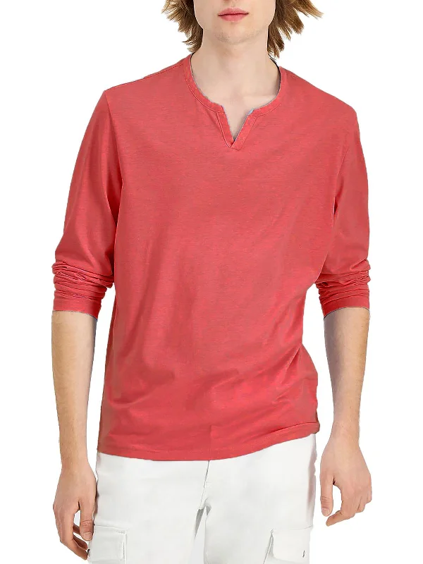 Men's organic cotton crew - neck t - shirts for everyday comfortMens Eco-Friendly Split Neck T-Shirt Men's organic cotton crew - neck t - shirts for everyday comfortMens Eco-Friendly Split Neck T-Shirt