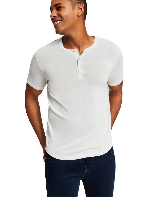 Men's long - sleeve henley t - shirts with button - down placketsMens Knit Short Sleeves Henley Shirt Men's long - sleeve henley t - shirts with button - down placketsMens Knit Short Sleeves Henley Shirt
