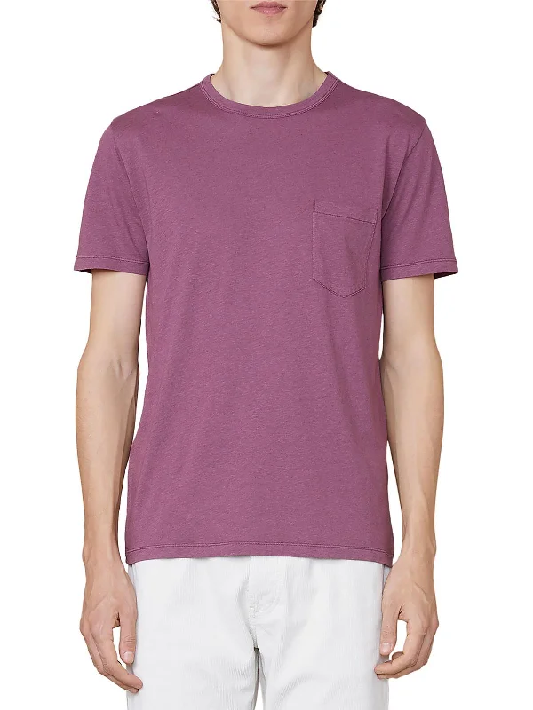 Men's long - sleeve henley t - shirts with button - down placketsMens Linen T-Shirt