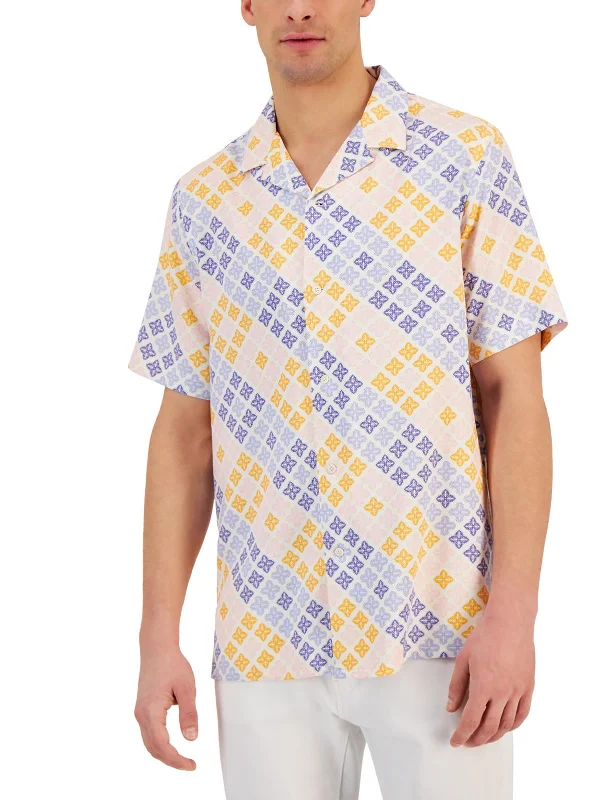 Men's ribbed t - shirts with a textured finish for added styleMens Silk Button-Down Shirt Men's ribbed t - shirts with a textured finish for added styleMens Silk Button-Down Shirt