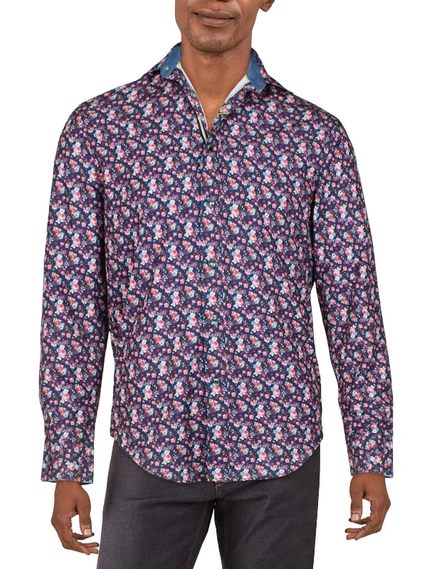 Men's printed Hawaiian t - shirts for tropical vacationsMens Slim Fit Stretch Button-Down Shirt Men's printed Hawaiian t - shirts for tropical vacationsMens Slim Fit Stretch Button-Down Shirt