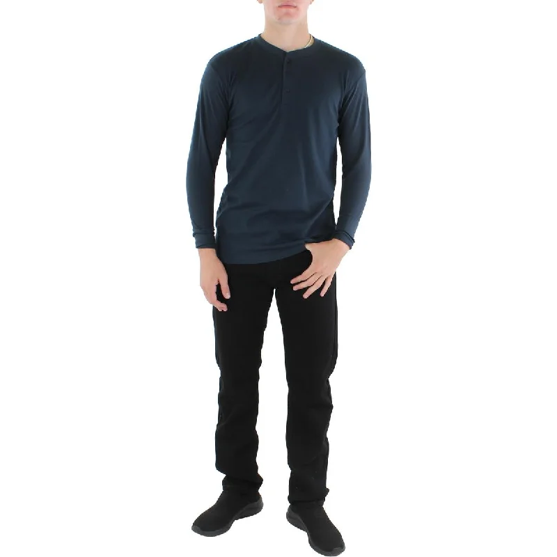 Men's slim - fit graphic t - shirts with vintage rock band printsMens Thermal 1/4-Placket Long-Sleeve Henley Shirt Men's slim - fit graphic t - shirts with vintage rock band printsMens Thermal 1/4-Placket Long-Sleeve Henley Shirt
