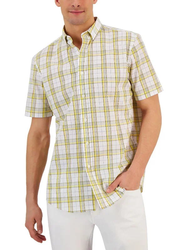 Men's long - sleeve henley t - shirts with button - down placketsMens Woven Collar Button-Down Shirt Men's long - sleeve henley t - shirts with button - down placketsMens Woven Collar Button-Down Shirt