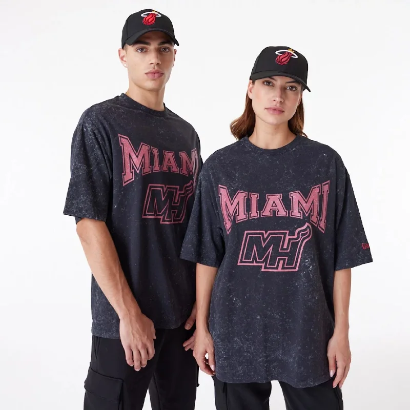 Men's lightweight performance t - shirts for running marathonsMiami Heat NBA Washed Black Oversized T-Shirt Men's lightweight performance t - shirts for running marathonsMiami Heat NBA Washed Black Oversized T-Shirt