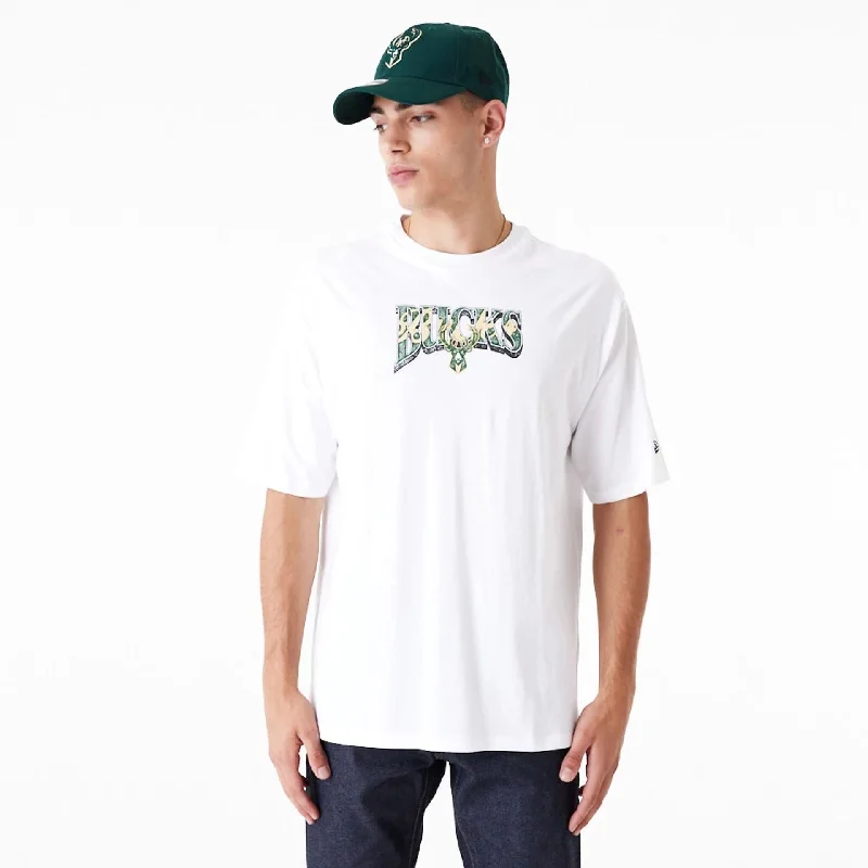 Men's plus - size pocket t - shirts with a classic lookMilwaukee Bucks NBA Championship White Oversized T-Shirt Men's plus - size pocket t - shirts with a classic lookMilwaukee Bucks NBA Championship White Oversized T-Shirt
