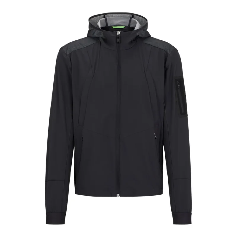 Men's eco - friendly recycled t - shirts for sustainable fashion choicesMixed-material hooded jacket with patterned trims Men's eco - friendly recycled t - shirts for sustainable fashion choicesMixed-material hooded jacket with patterned trims