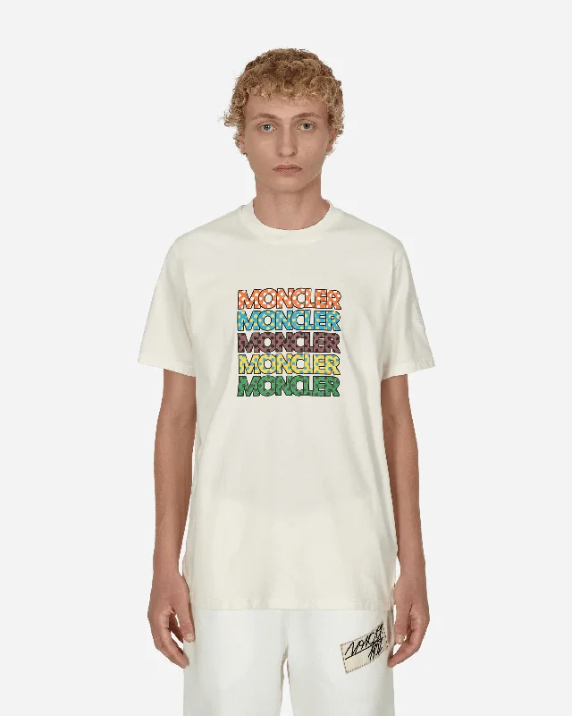 Men's slim - fit graphic t - shirts with vintage rock band prints2 Moncler 1952 T-Shirt Beige Men's slim - fit graphic t - shirts with vintage rock band prints2 Moncler 1952 T-Shirt Beige