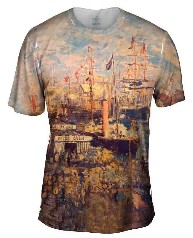 Men's v - neck muscle t - shirts for a body - building aestheticMonet -"Grand Quai at Havre" (1872) Men's v - neck muscle t - shirts for a body - building aestheticMonet -"Grand Quai at Havre" (1872)