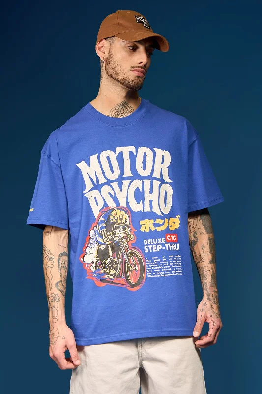 Men's polo t - shirts with a contrast collar for a preppy lookMotor Psycho Oversized T-shirt Men's polo t - shirts with a contrast collar for a preppy lookMotor Psycho Oversized T-shirt