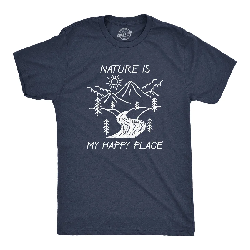 Men's plus - size pocket t - shirts with a classic lookNature Is My Happy Place Men's T Shirt Men's plus - size pocket t - shirts with a classic lookNature Is My Happy Place Men's T Shirt