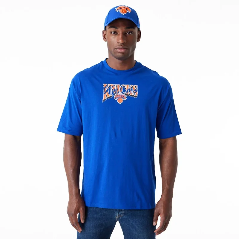 Men's eco - friendly recycled t - shirts for sustainable fashion choicesNew York Knicks NBA Championship Blue Oversized T-Shirt Men's eco - friendly recycled t - shirts for sustainable fashion choicesNew York Knicks NBA Championship Blue Oversized T-Shirt