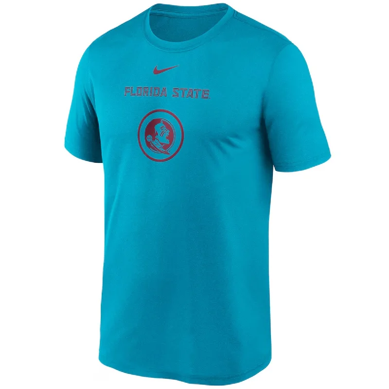 Men's thermal t - shirts with a high - neck design for cold weatherNike Men's Florida State/Seminole Logo Dri-fit Short Sleeve Basketball Practice T-shirt - Turquoise Men's thermal t - shirts with a high - neck design for cold weatherNike Men's Florida State/Seminole Logo Dri-fit Short Sleeve Basketball Practice T-shirt - Turquoise