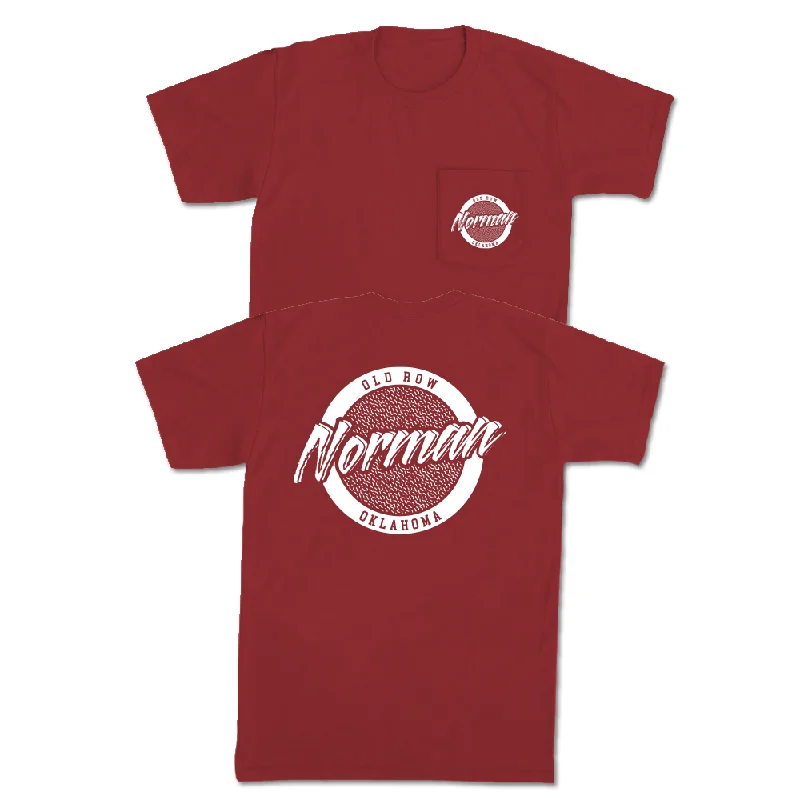 Men's thermal t - shirts with a high - neck design for cold weatherNorman, Oklahoma Circle Logo Pocket Tee Men's thermal t - shirts with a high - neck design for cold weatherNorman, Oklahoma Circle Logo Pocket Tee