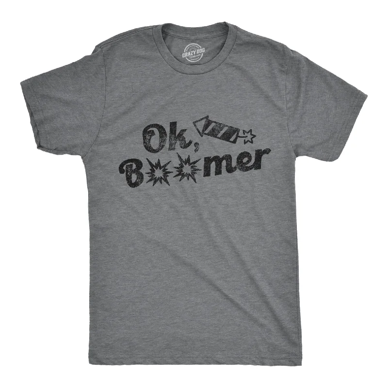 Men's moisture - wicking athletic t - shirts for intense workoutsOk Boomer Fireworks Men's T Shirt Men's moisture - wicking athletic t - shirts for intense workoutsOk Boomer Fireworks Men's T Shirt