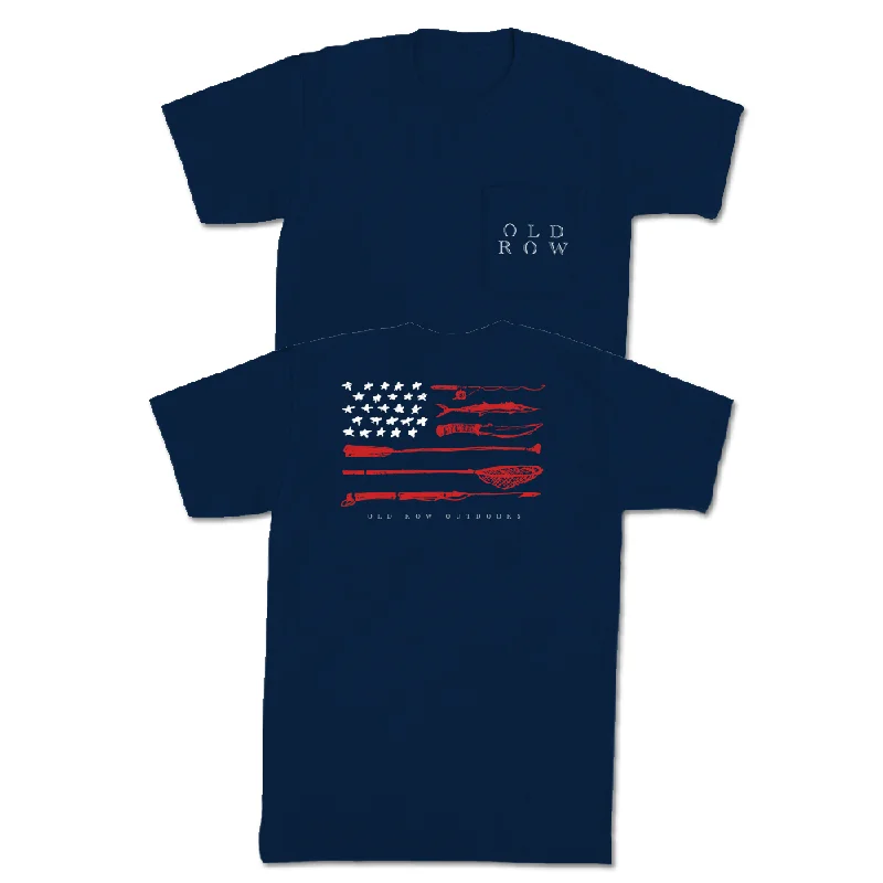 Men's slim - fit graphic t - shirts with vintage rock band printsOld Row Outdoors Fishing USA Pocket Tee Men's slim - fit graphic t - shirts with vintage rock band printsOld Row Outdoors Fishing USA Pocket Tee