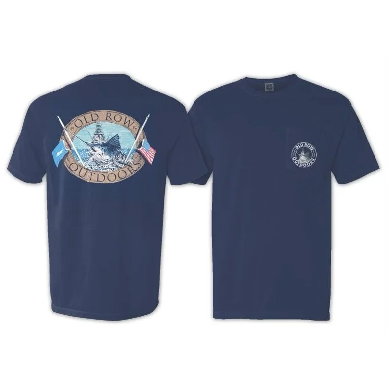 Men's plus - size pocket t - shirts with a classic lookOld Row Outdoors Marlin Badge Pocket Tee Men's plus - size pocket t - shirts with a classic lookOld Row Outdoors Marlin Badge Pocket Tee